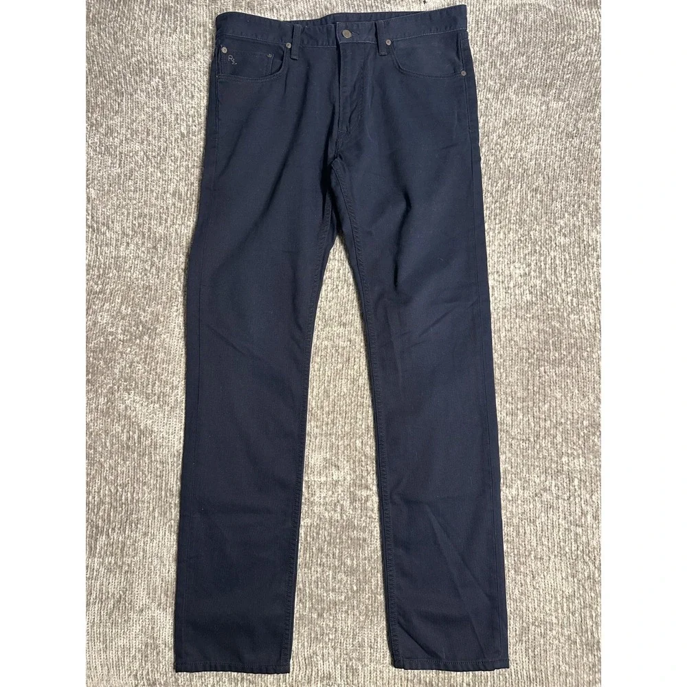 Polo Ralph Lauren RL Mens 34x34 Navy Cotton 5 Pocket Pants Straight Casual